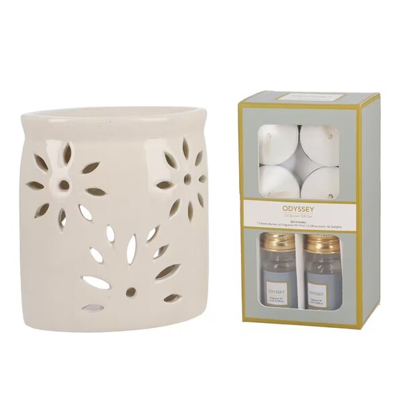 Fragrance Set Box (Ceramic Burner, 2 Odyssey Fragrance Oils & 4 Tea Lights) - Picture 1 of 6